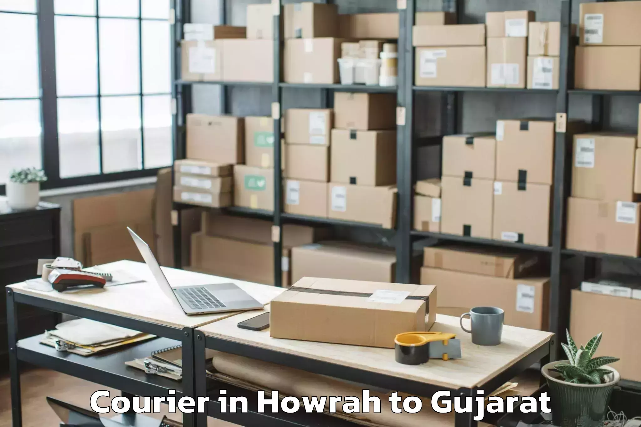 Book Howrah to Vanthali Courier Online